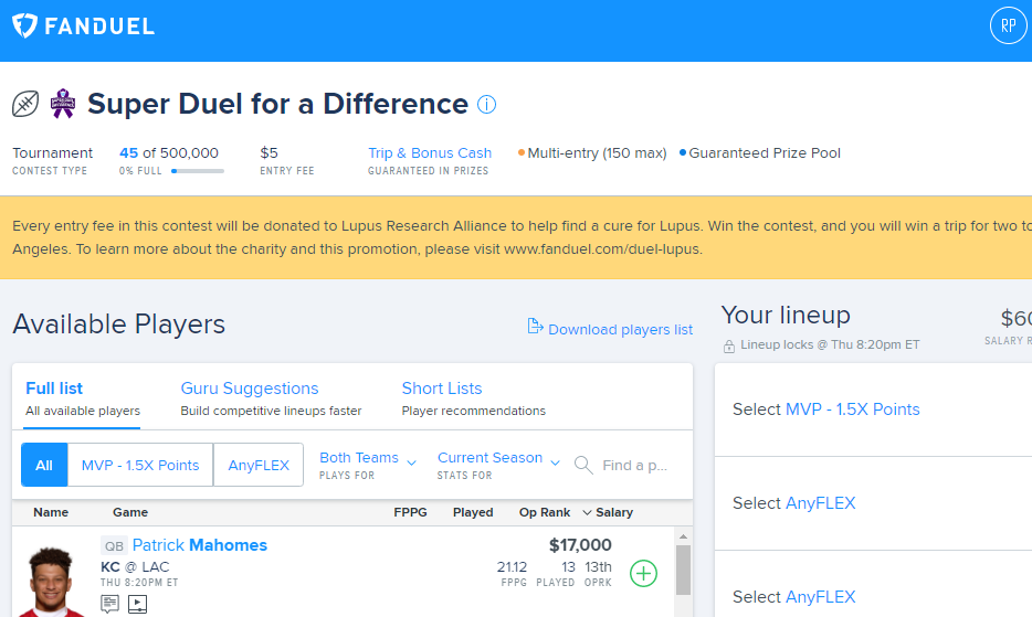 Antonio Gates, Fanduel And Lupus Research Alliance Partner On A Daily  Fantasy Contest To Fund Research - The Daily Payoff